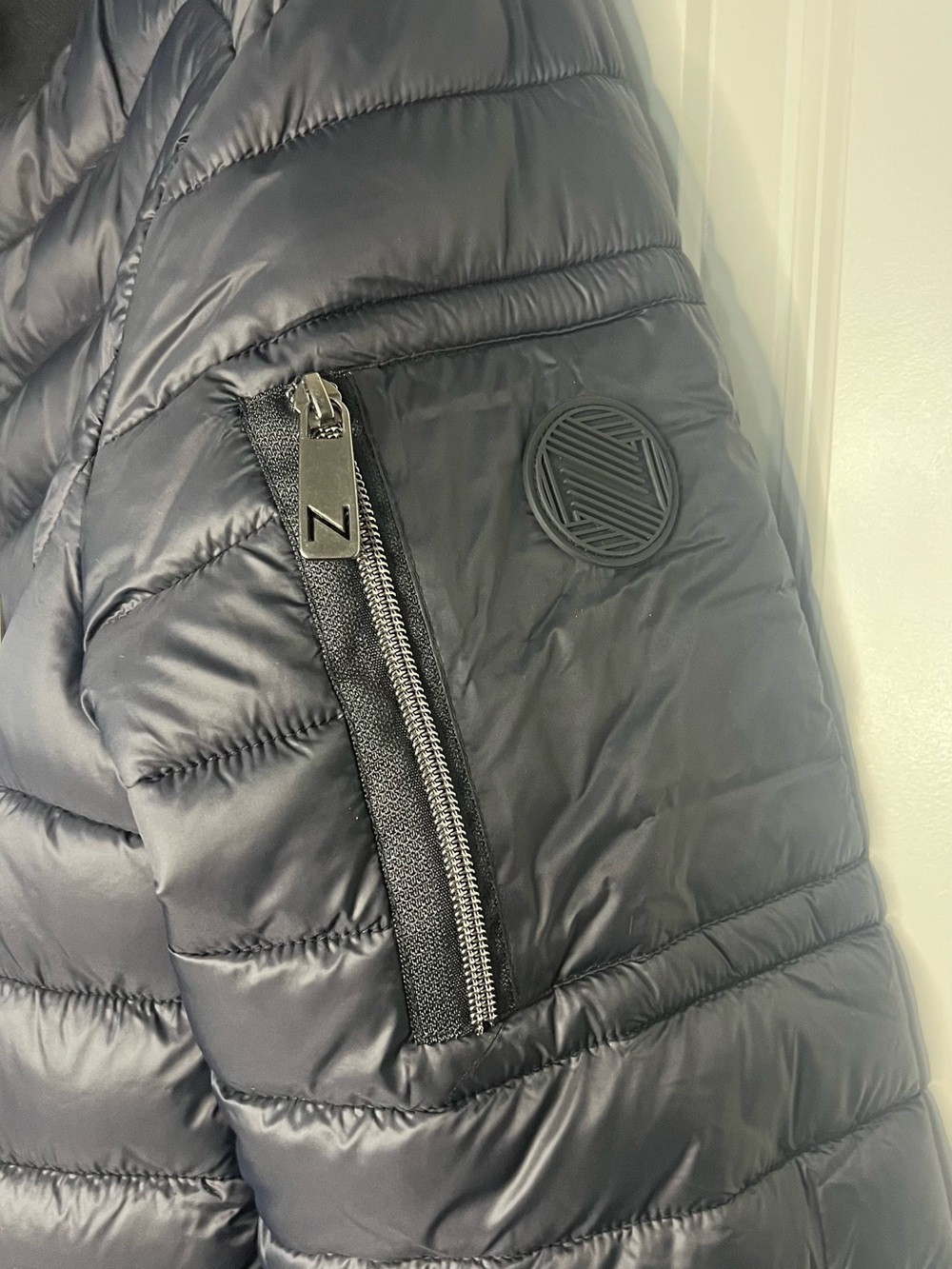Noize Black Quilted Chevron Puffer Jacket - Picture 8 of 9